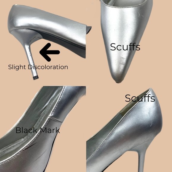 Delicious - Silver Metallic - Classic Pointy Toe Heels Pumps - 80's Style - Picture 5 of 5